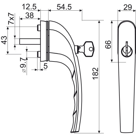 RHW 091 F9016 okenní klika