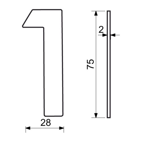 RN.75L číslice "0" matná černá