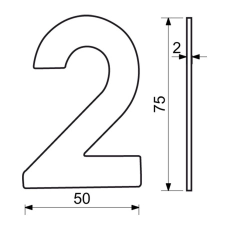 RN.75L číslice "0" matná černá