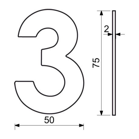 RN.75L číslice "0" matná černá