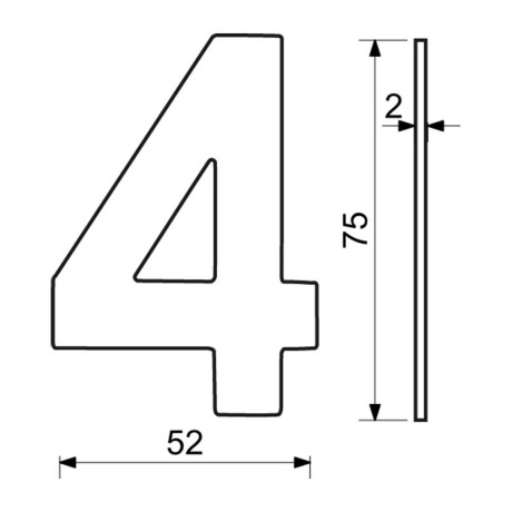 RN.75L číslice "0" matná černá