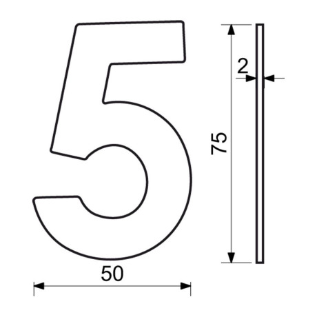 RN.75L číslice "0" matná černá