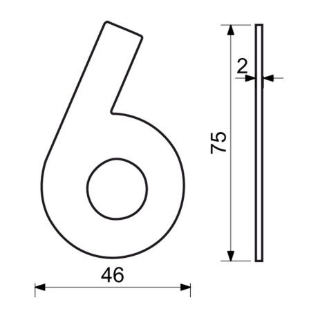 RN.75L číslice "0" matná černá