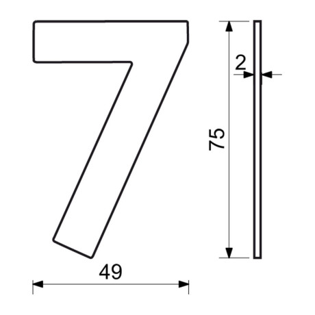 RN.75L číslice "0" matná černá