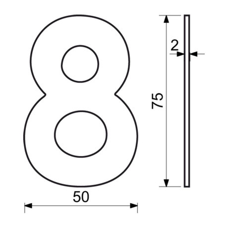 RN.75L číslice "0" matná černá