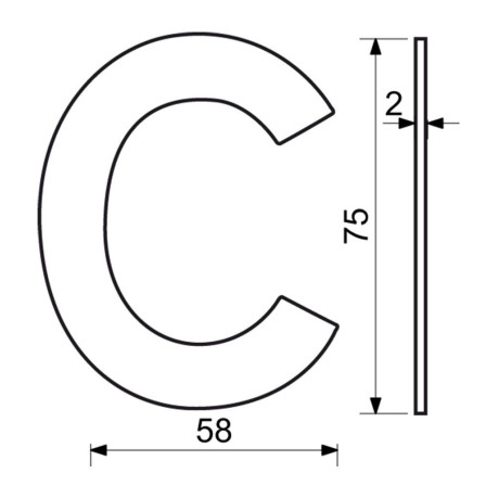 RN.75L číslice "0" matná černá