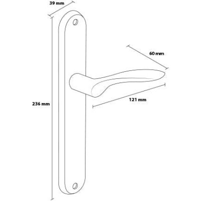 BLANKA chrom satén klika dlouhý štít