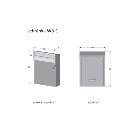 W3 - 1 poštovní schránka RAL9006