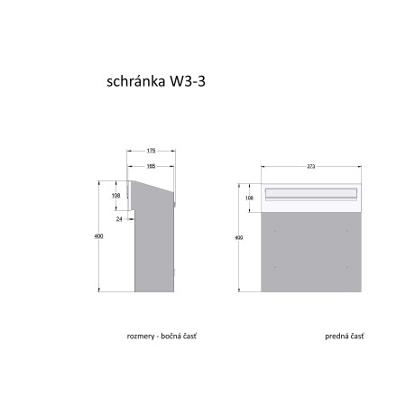 W3 - 3 poštovní schránka RAL9006