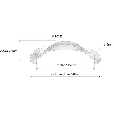 UM 115mm úchytka černá UM 115mm úchytka černá