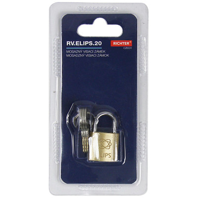 RV.ELIPS.PL.20 visací zámek mosaz RV.ELIPS.PL.20 visací zámek mosaz