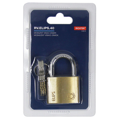 RV.ELIPS.40 visací zámek mosaz