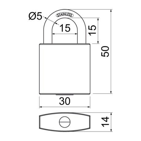 RV.MARINA.30 visací zámek