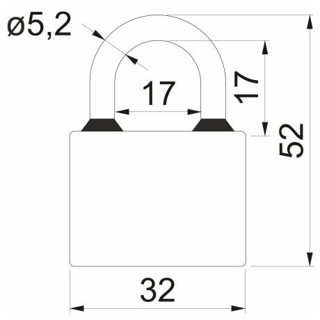 RV Oval 32mm SU visací zámek