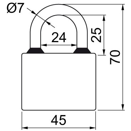 RV.OVAL.45.SET3 3ks visacích zámků