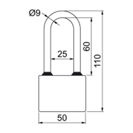 RV.OVAL.52mm PL visací zámek