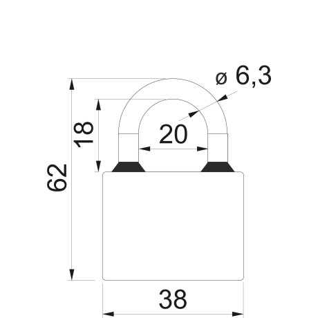 Oval 38mm visací zámek