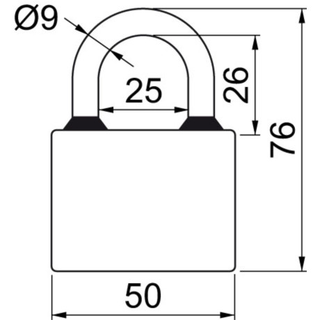 Oval 52mm visací zámek