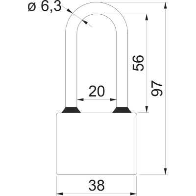 RV oval 38 plus visací zámek RV oval 38 plus visací zámek