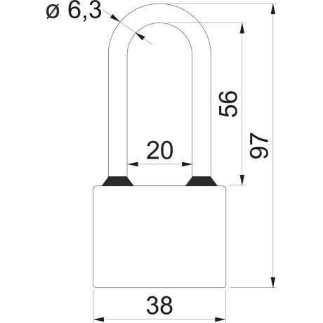 RV oval 38 plus visací zámek