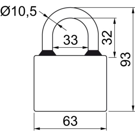 RV oval 63 visací zámek