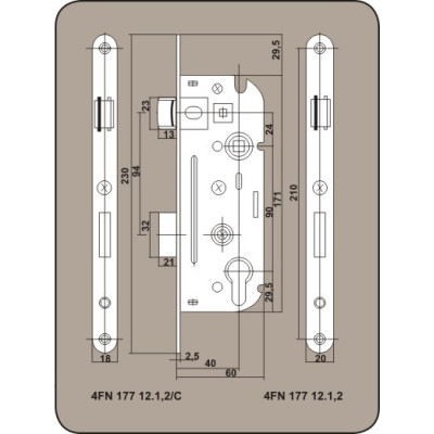 Zámek na vložku 60/90/40 