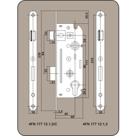 Zámek na vložku 60/90/40 