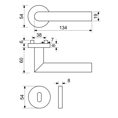 RK.L-FORM.BB.CE rozetové kování RK.L-FORM.BB.CE rozetové kování