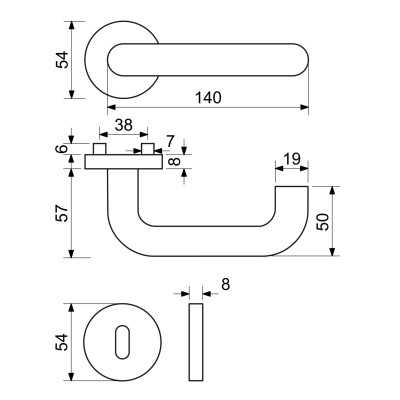 RK.U-FORM.BB.N klika na dveře RK.U-FORM.BB.N klika na dveře