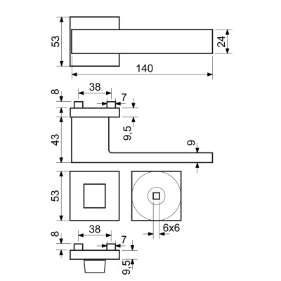 RK.C3.MONZA.WC.NIBMAT klika na dveře RK.C3.MONZA.WC.NIBMAT klika na dveře