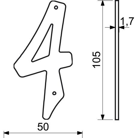 RN.105HR.4.AL.C číslo 105mm černé "4"
