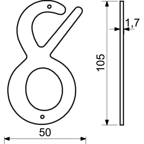 RN.105HR.8.AL.C číslo 105mm černé "8"