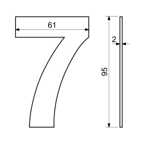 RN.95L.7.CE číslice "7" 95mm černá