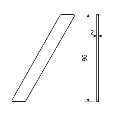 RN.95L./.CE lomítko "/" 95mm černá