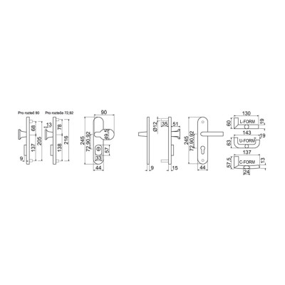 R.711.ZB.CE.TB3 bezpečnostní kování