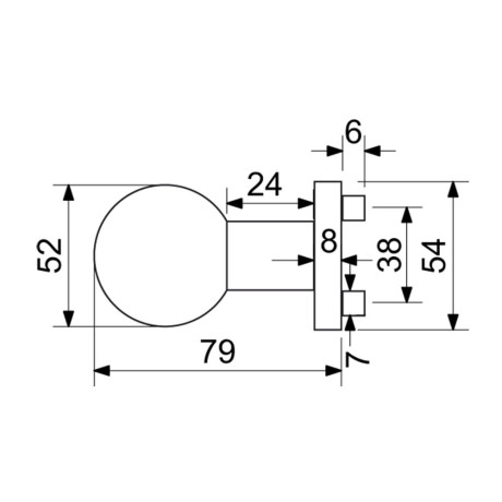 RK.KNOB.01.FIX.CE koule na dveře