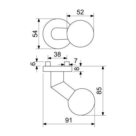 RK.KNOB.02.FIX.CE koule na dveře