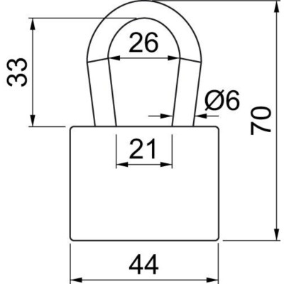 RV.12.45. SU2 visací zámek na společný klíč