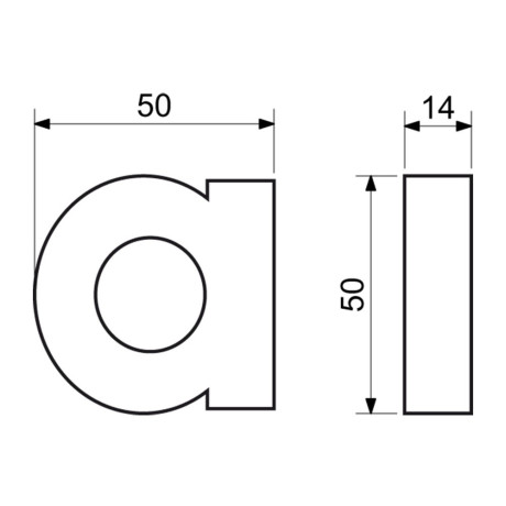 Písmeno "a" 3D Al 100mm