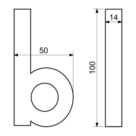 Písmeno "b" 3D černé 