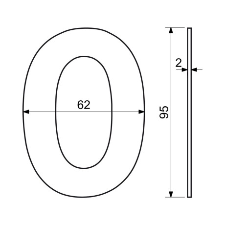 RN.95L.1.CE číslice "1" 95mm černá