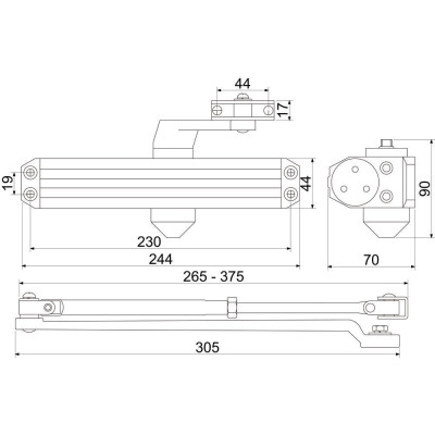 RZ.4000.BC.HO.S dveřní zavírač