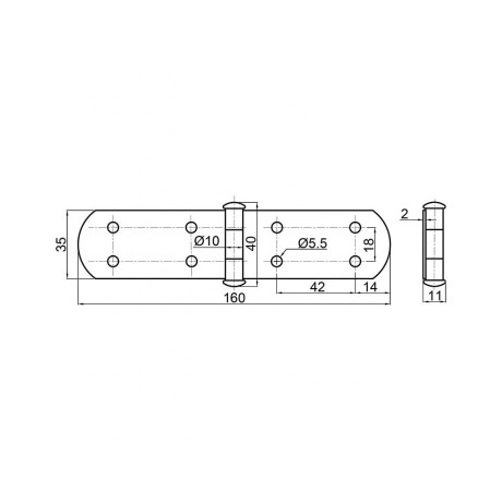 Závěs 160mm černý mat S