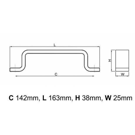 Úchytka RETRO černá mat rozteč 142mm