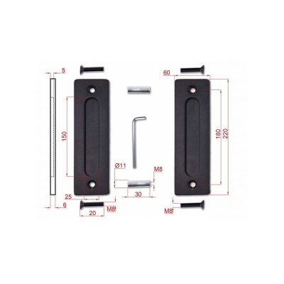 Úchytka RETRO na posuvné dveře černá Úchytka RETRO na posuvné dveře černá