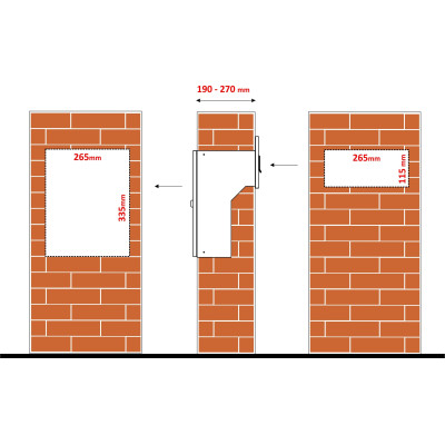 S9 T schránka na zazdění nerez + RAL9006