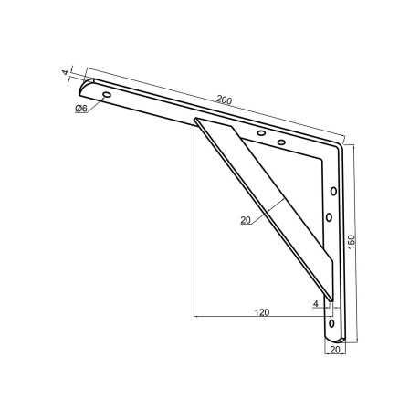 Konzole policová CM 200x150x20mm