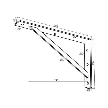 Konzole policová CM 300x195x30mm