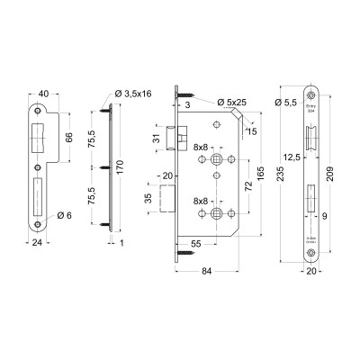 EN.304.WC.72.55.20.PL.CE zadlabací zámek EN.304.WC.72.55.20.PL.CE zadlabací zámek
