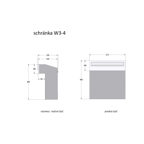 W3 - 4 poštovní schránka RAL7016 / nerez